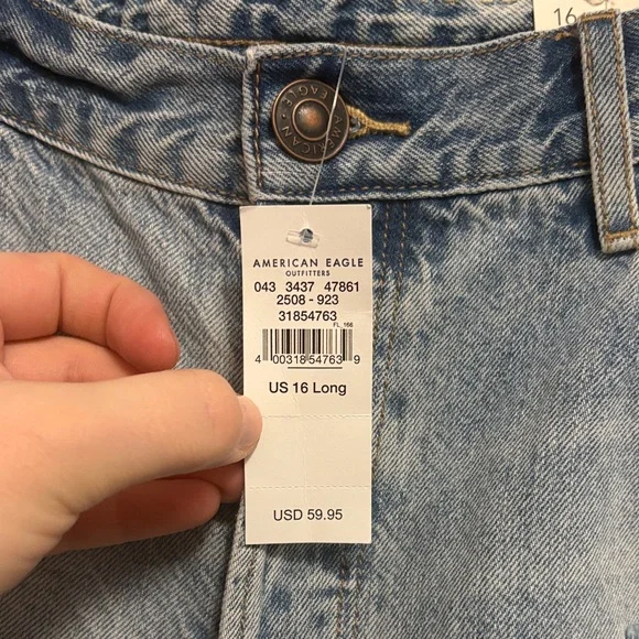 American Eagle Outfitters Light Blue Distressed Boyfriend Jeans 16T - Picture 2 of 7